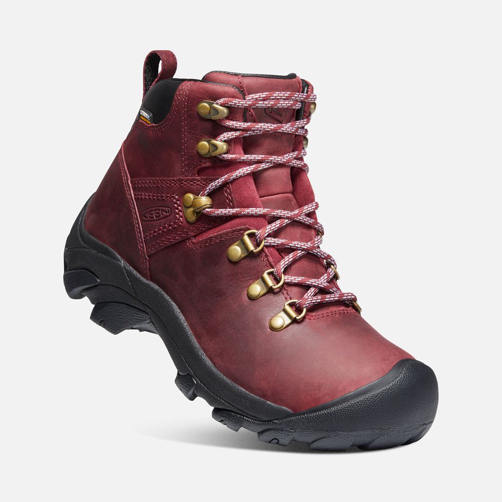 Botas de Seguridad Keen Mexico Rojos Oscuro - Mujer Pyrenees - NO8749263